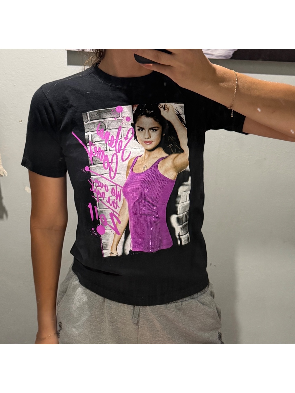Selina Gomez Black Tee Size XS